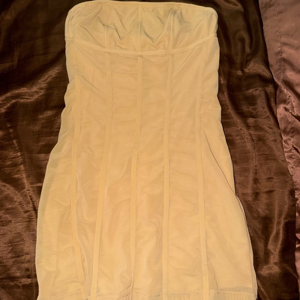 Elegant Strapless Cream Dress